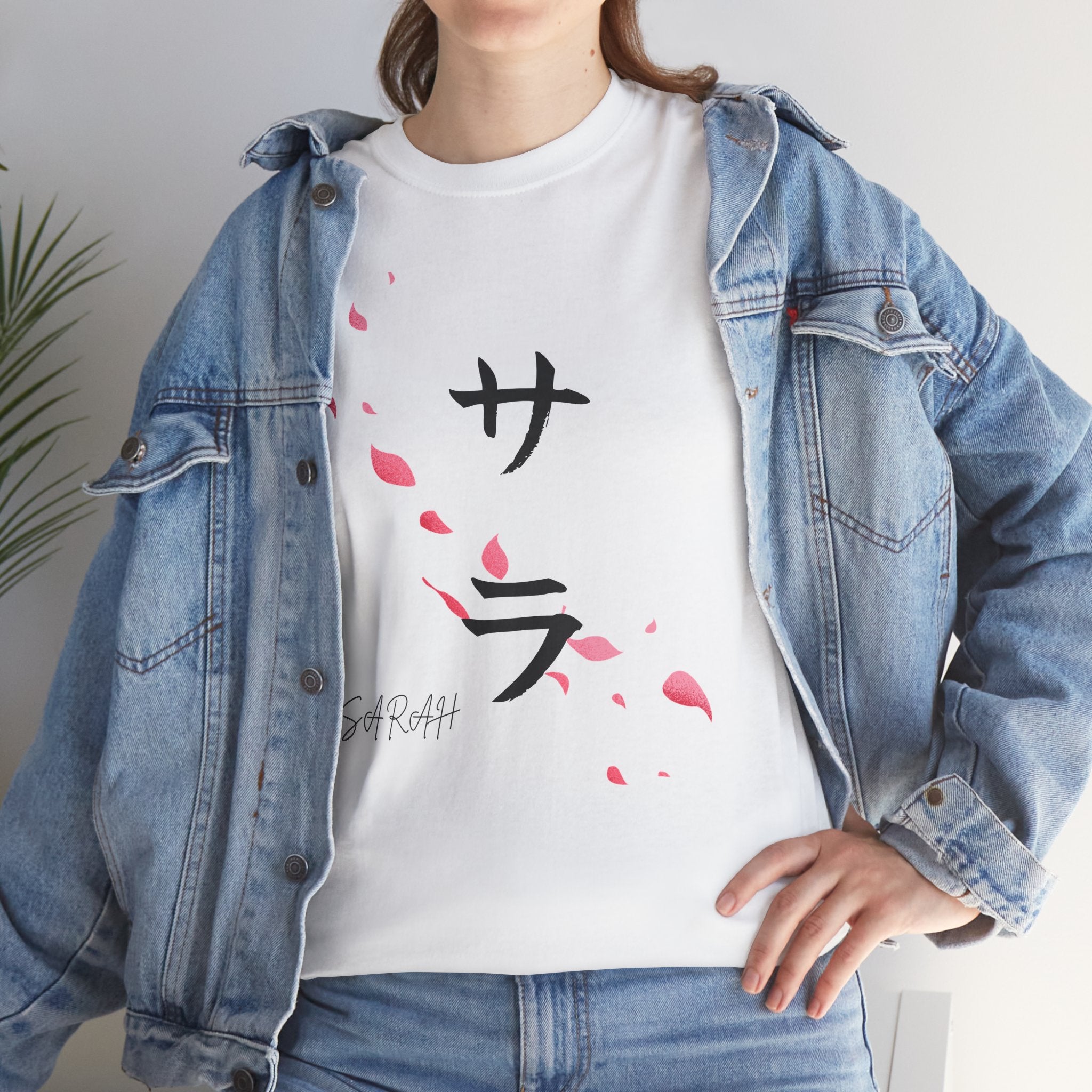 Women's Beautiful Sakura T-shirts with YOUR NAME in Japanese