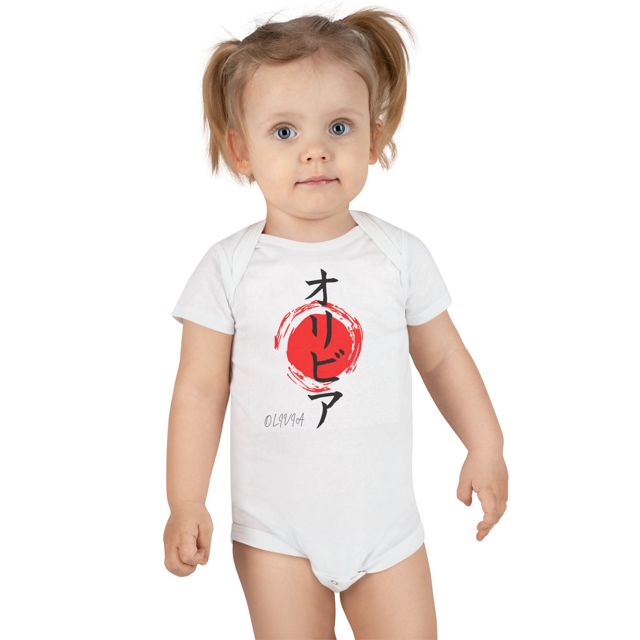 Cotton Bodysuit with BABY'S NAME in Japanese