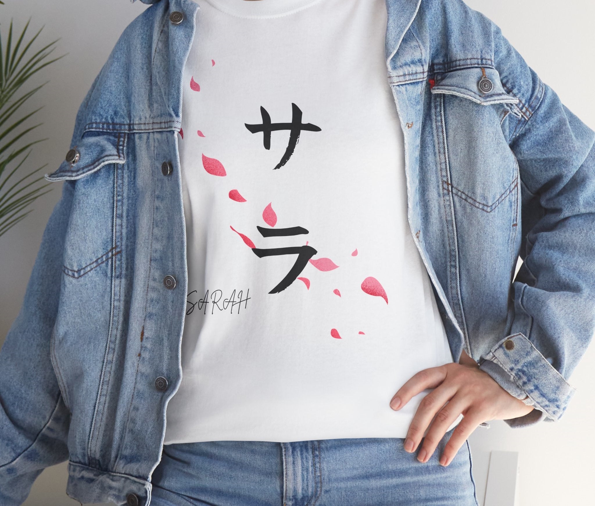 Women's Sakura Custom Japanese Name T-Shirt | Katakana