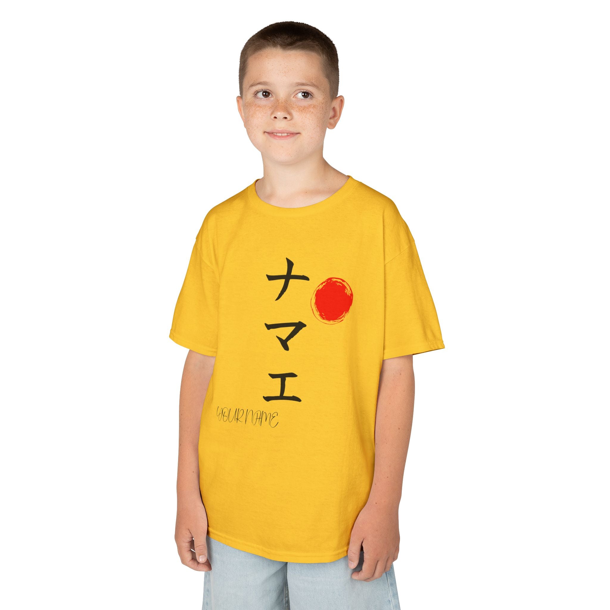Youth Personalized Japanese Calligraphy Tee – Custom Name Art Shirt (Age 6-24)