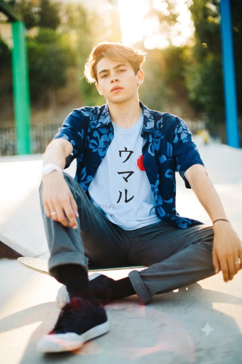Youth Personalized Japanese Calligraphy T-Shirt | Katakana