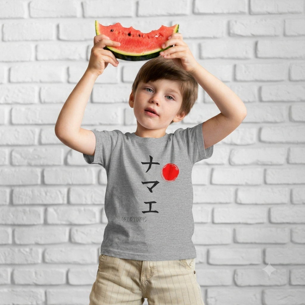 Custom Japanese Calligraphy Kids T-Shirt | Katakana