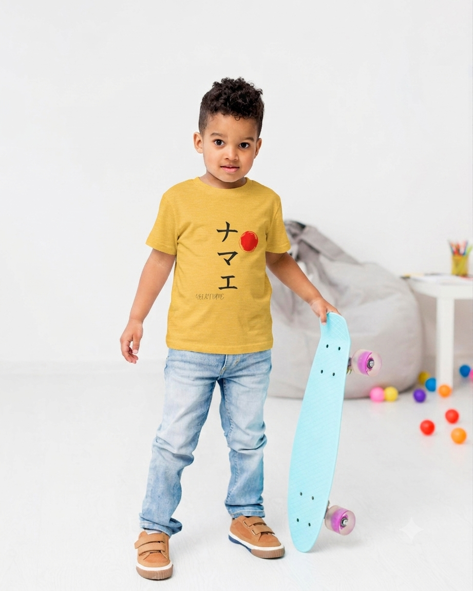 Custom Japanese Calligraphy Kids T-Shirt | Katakana