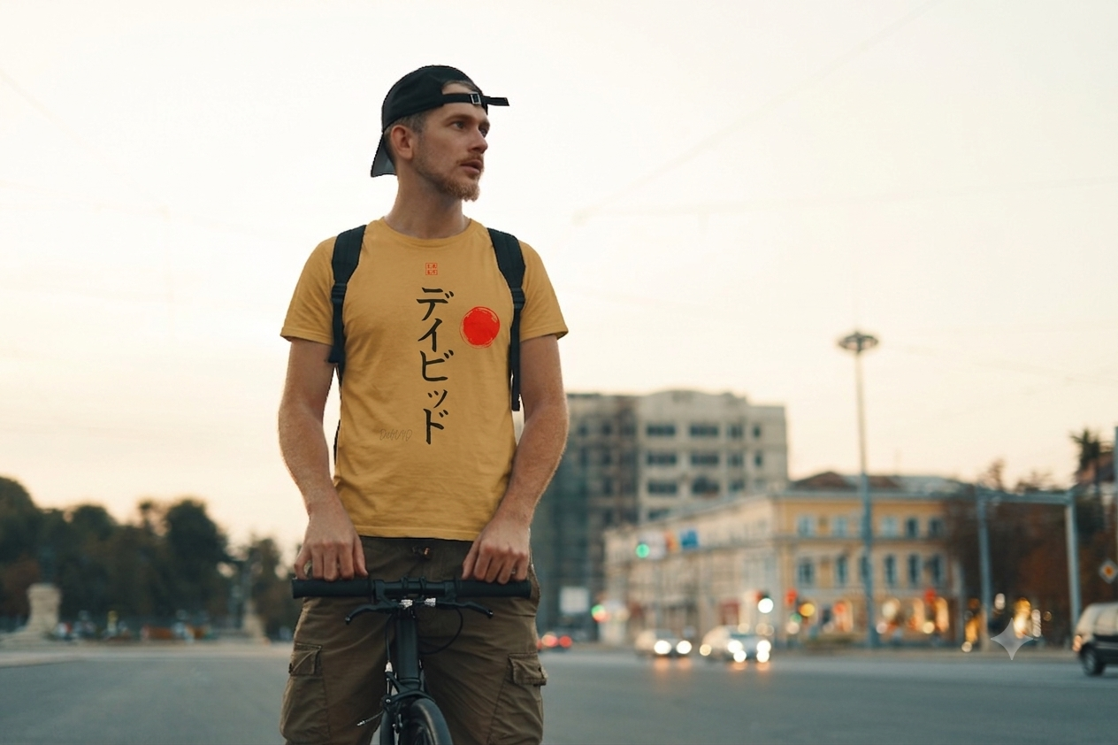 Youth Personalized Japanese Calligraphy T-Shirt | Katakana