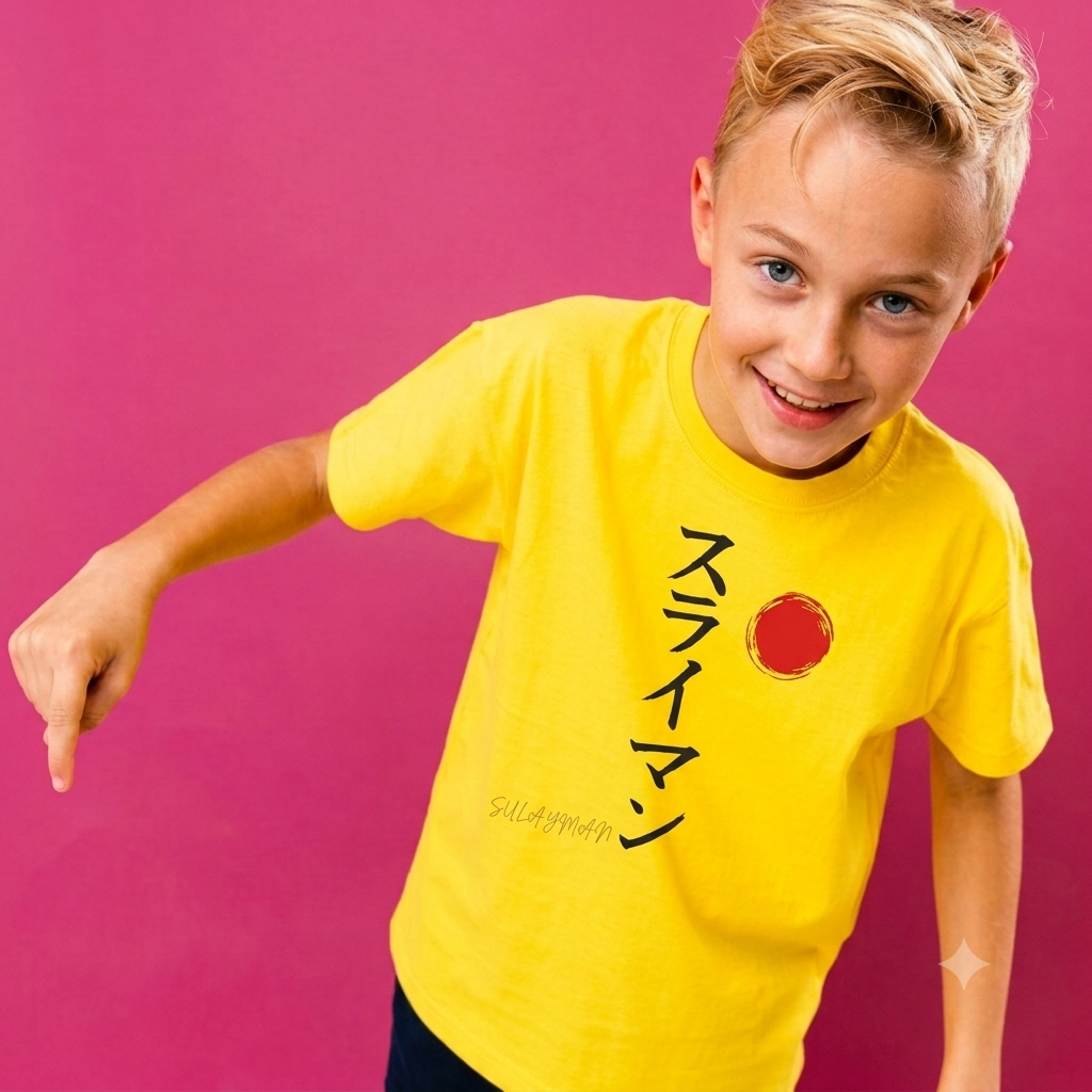 Youth Personalized Japanese Calligraphy T-Shirt | Katakana