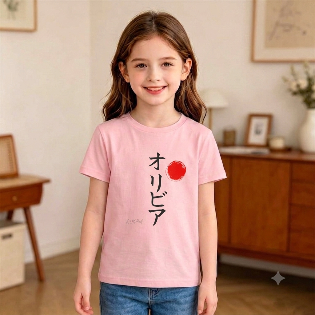 Custom Japanese Calligraphy Kids T-Shirt | Katakana